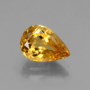 Berillo dorato naturale oro da 1,85 ct, taglio a pera, VVS