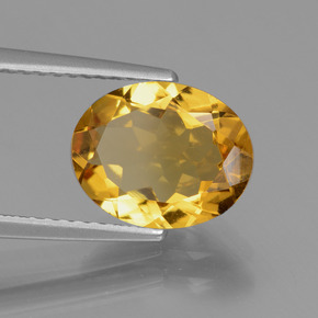 Berillo dorato naturale oro da 2,02 ct, taglio ovale, VVS-VS