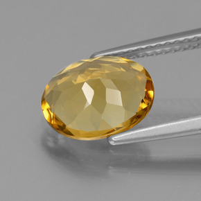 Berillo dorato naturale oro da 2,02 ct, taglio ovale, VVS-VS