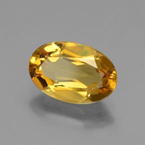 Berillo dorato naturale dorato da 2,29 ct, taglio ovale, VVS-VS