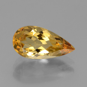 Berillo dorato naturale giallo da 2,49 ct, taglio a pera, VVS-VS