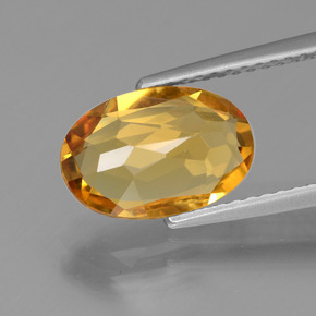 Berillo dorato naturale giallo da 2,18 ct, taglio ovale, VVS-VS