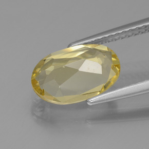 Berillo dorato naturale giallo da 1,97 ct, taglio ovale, VVS-VS