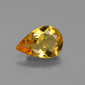 Berillo dorato naturale oro da 1,18 ct, taglio a pera, VVS