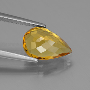 Berillo dorato Giallo oro naturale da 1.39 ct, Forma a pera, VVS