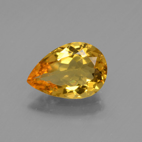 Berillo dorato Giallo oro naturale da 1,55 ct, Forma a pera, VVS