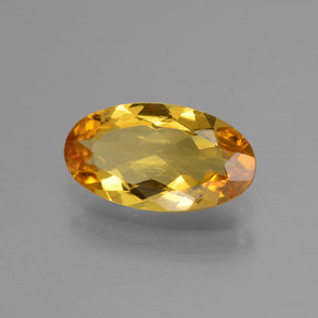 Berillo dorato naturale giallo da 1,42 ct, taglio ovale, VVS-VS