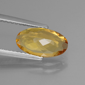 Berillo dorato naturale giallo da 1,42 ct, taglio ovale, VVS-VS