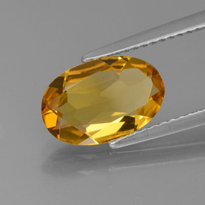 Berillo dorato naturale giallo da 1,73 ct, taglio ovale, VVS-VS