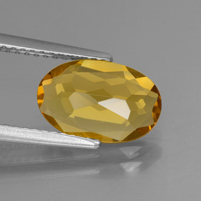 Berillo dorato naturale giallo da 1,73 ct, taglio ovale, VVS-VS