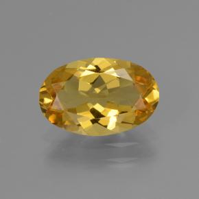 Berillo dorato naturale giallo da 1,74 ct, taglio ovale, VVS-VS
