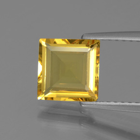 Berillo dorato naturale oro da 1,50 ct, quadrato, VVS-VS