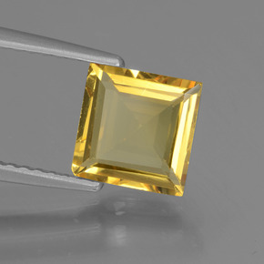 Berillo dorato naturale oro da 1,50 ct, quadrato, VVS-VS