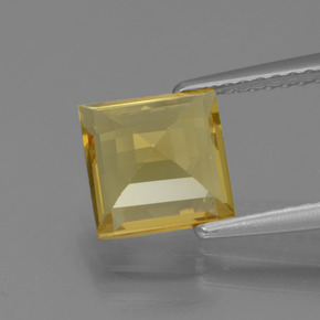 Berillo dorato naturale oro da 1,50 ct, quadrato, VVS-VS