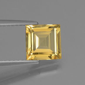 Berillo dorato naturale giallo da 1,33 ct, quadrato, VVS-VS