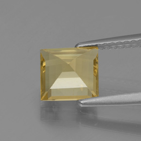 Berillo dorato naturale giallo da 1,33 ct, quadrato, VVS-VS