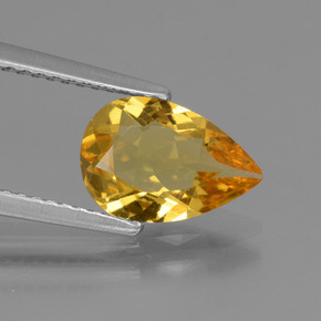 Berillo dorato naturale oro da 1,22 ct, taglio a pera, VVS-VS
