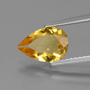 Berillo dorato naturale oro da 1,22 ct, taglio a pera, VVS-VS