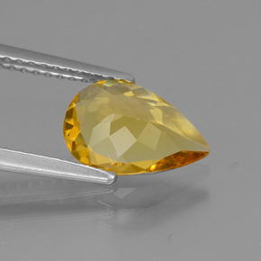Berillo dorato naturale oro da 1,22 ct, taglio a pera, VVS-VS