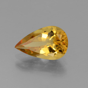 Berillo dorato Giallo oro naturale da 1.62 ct, Forma a pera, VVS-VS