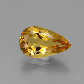 Berillo dorato naturale oro da 1,70 ct, taglio a pera, VVS-VS
