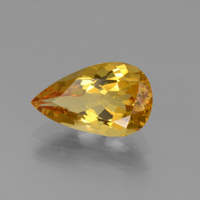 Berillo dorato naturale oro da 1,70 ct, taglio a pera, VVS-VS