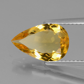 Berillo dorato naturale giallo da 1,94 ct, taglio a pera, VVS-VS