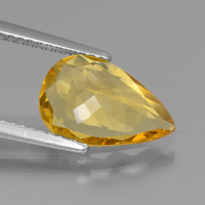Berillo dorato naturale giallo da 1,94 ct, taglio a pera, VVS-VS