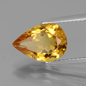 Berillo dorato naturale oro da 2,33 ct, taglio a pera, VVS-VS