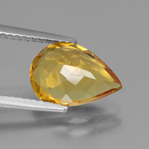 Berillo dorato naturale oro da 2,33 ct, taglio a pera, VVS-VS