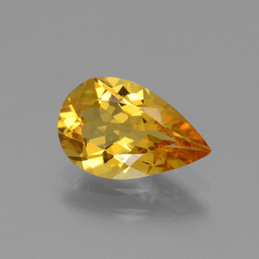 Berillo dorato Giallo oro naturale da 1.54 ct, Forma a pera, VVS-VS