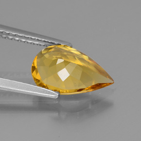 Berillo dorato Giallo oro naturale da 1.54 ct, Forma a pera, VVS-VS
