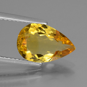 Berillo dorato naturale oro da 2,05 ct, taglio a pera, VVS-VS