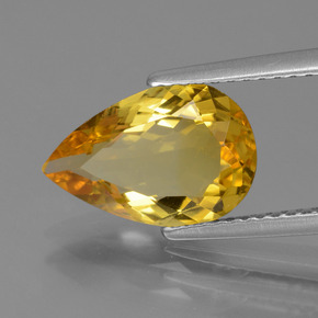 Berillo dorato naturale oro da 2,05 ct, taglio a pera, VVS-VS