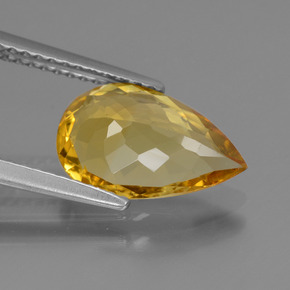 Berillo dorato naturale oro da 2,05 ct, taglio a pera, VVS-VS