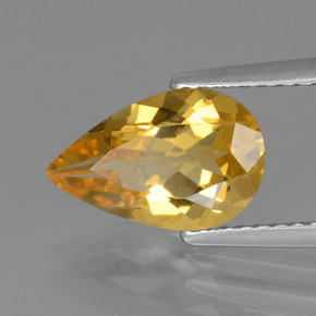Berillo dorato naturale giallo da 1,65 ct, taglio a pera, VVS