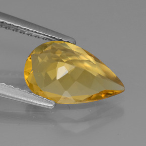 Berillo dorato naturale giallo da 1,65 ct, taglio a pera, VVS