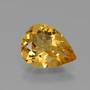 Berillo dorato Giallo oro naturale da 1.60 ct, Forma a pera, VVS