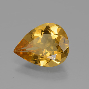 Berillo dorato Giallo oro naturale da 1.60 ct, Forma a pera, VVS