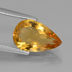 Berillo dorato Giallo oro naturale da 1.68 ct, Forma a pera, VVS-VS