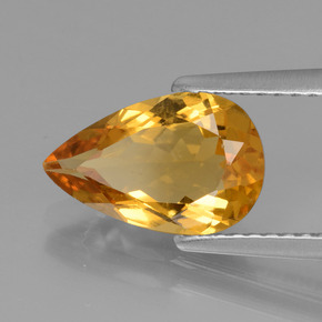 Berillo dorato Giallo oro naturale da 1.68 ct, Forma a pera, VVS-VS