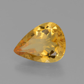 Berillo dorato naturale oro da 1,63 ct, taglio a pera, VVS