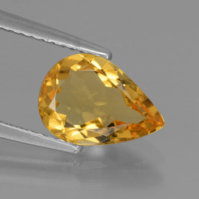 Berillo dorato naturale giallo da 1,61 ct, taglio a pera, VVS