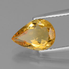 Berillo dorato naturale giallo da 1,61 ct, taglio a pera, VVS