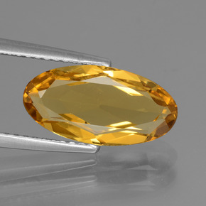 Berillo dorato naturale giallo da 2,66 ct, taglio ovale, VVS-VS