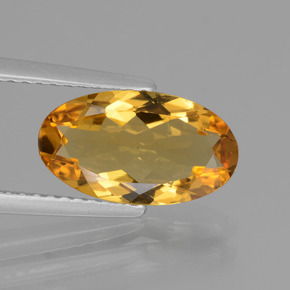 Berillo dorato naturale giallo da 1,96 ct, taglio ovale, VVS-VS