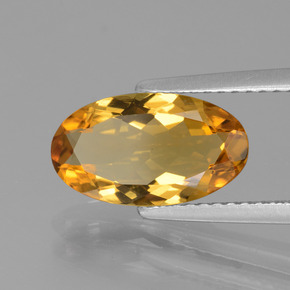 Berillo dorato naturale giallo da 1,96 ct, taglio ovale, VVS-VS