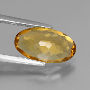 Berillo dorato naturale giallo da 1,96 ct, taglio ovale, VVS-VS