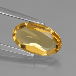Berillo dorato naturale oro da 1,72 ct, taglio ovale, VVS-VS