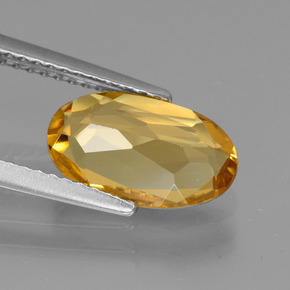 Berillo dorato naturale oro da 1,72 ct, taglio ovale, VVS-VS